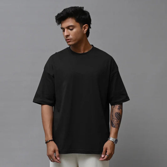 Men’s Oversized Crewneck T-Shirt – Premium Cotton | Black