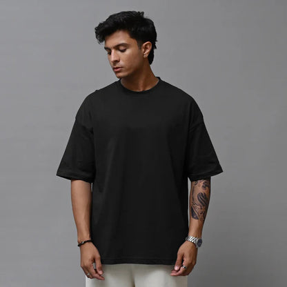 Men’s Oversized Crewneck T-Shirt – Premium Cotton | Black