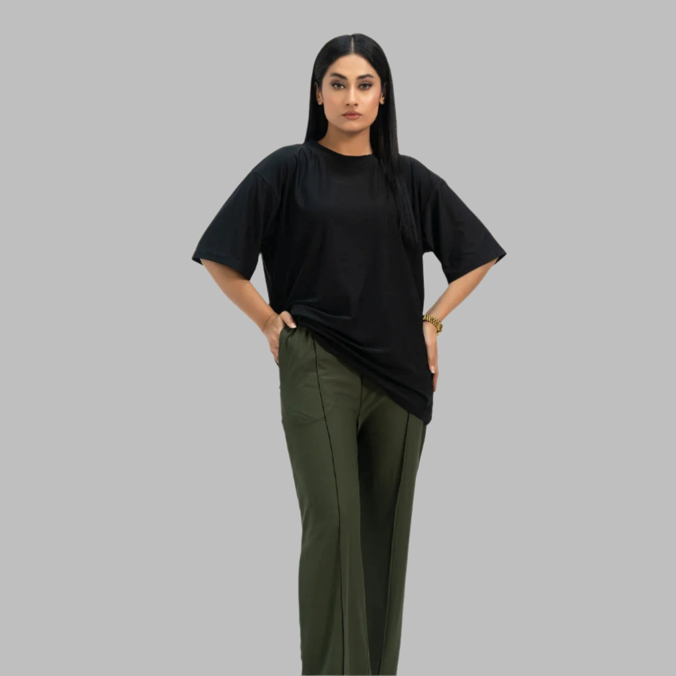 Women's Oversized - Premium Cotton T-Shirt | Black