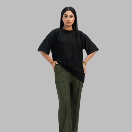 Women's Oversized - Premium Cotton T-Shirt | Black