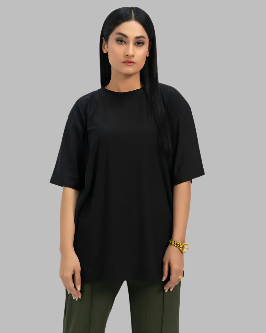 Women's Oversized - Premium Cotton T-Shirt | Black