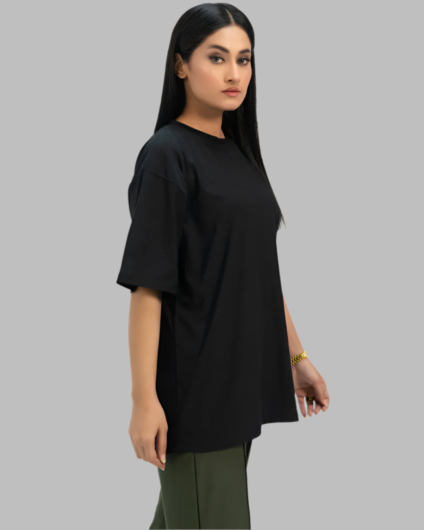 Women's Oversized - Premium Cotton T-Shirt | Black
