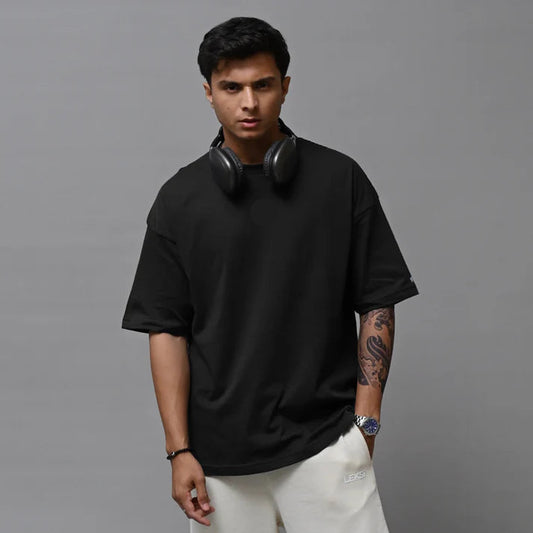 Men’s Oversized Crewneck T-Shirt – Premium Cotton | Black