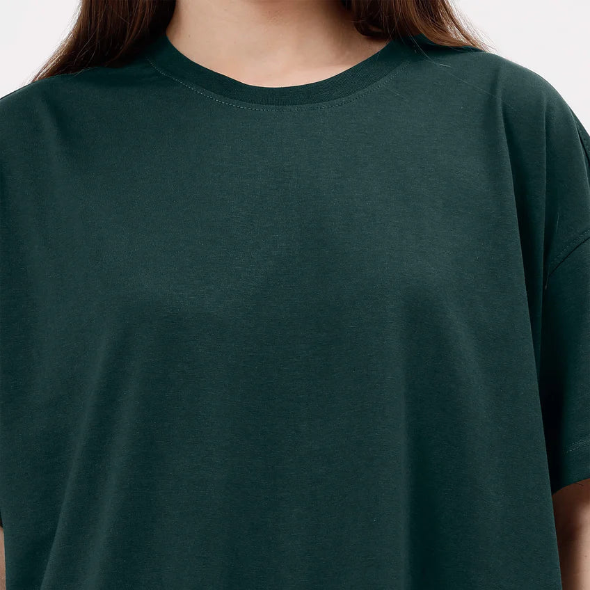 Women's Oversized - Premium Cotton T-Shirt | Bottle Green
