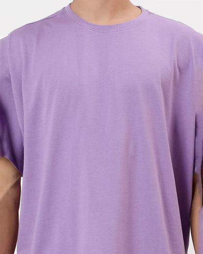 Men’s Oversized Crewneck T-Shirt – Premium Cotton | Light Purple