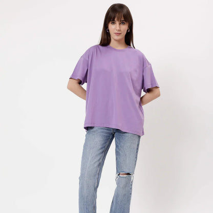 Women's Oversized - Premium Cotton T-Shirt | LIGHT PURPLE