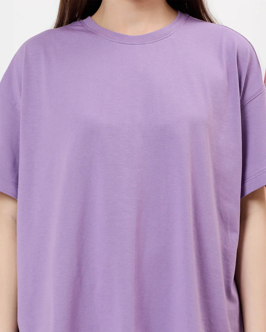 Women's Oversized - Premium Cotton T-Shirt | LIGHT PURPLE