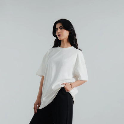 Women's Oversized - Premium Cotton T-Shirt | White