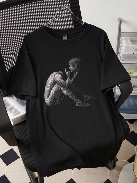 Black Oversized Graphic Tee - Unisex