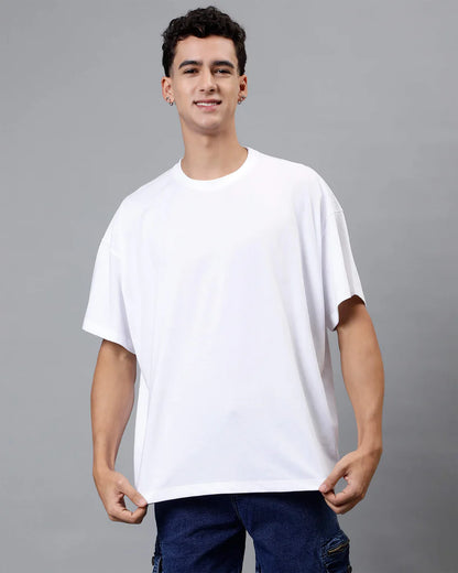 Men’s Oversized Crewneck T-Shirt – Premium Cotton | White