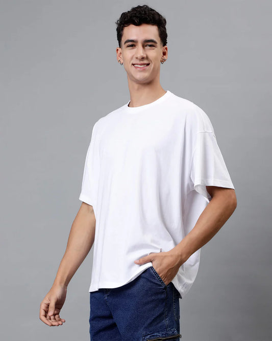 Men’s Oversized Crewneck T-Shirt – Premium Cotton | White