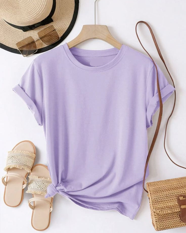 Women Basic T-Shirt - Light Purple